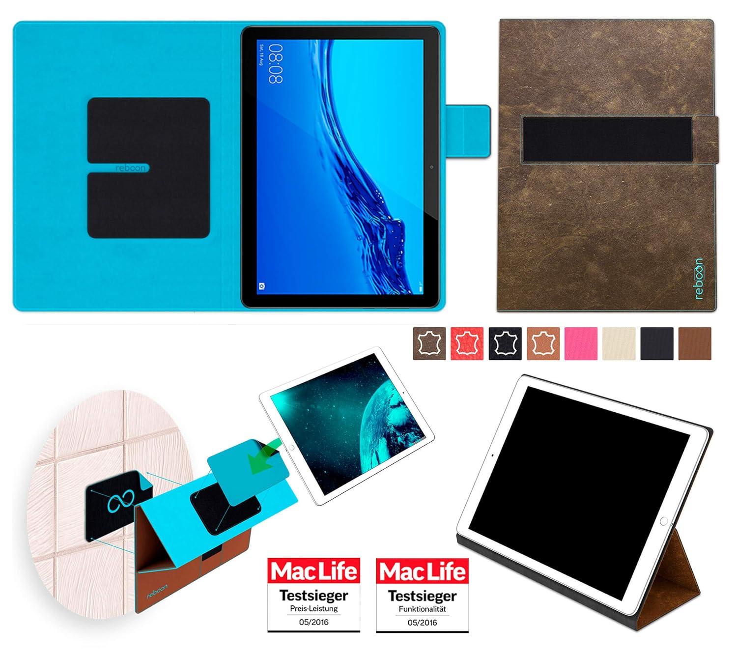 reboon Funda para Huawei MediaPad T5 | in Cuero Marrón Vintage ...