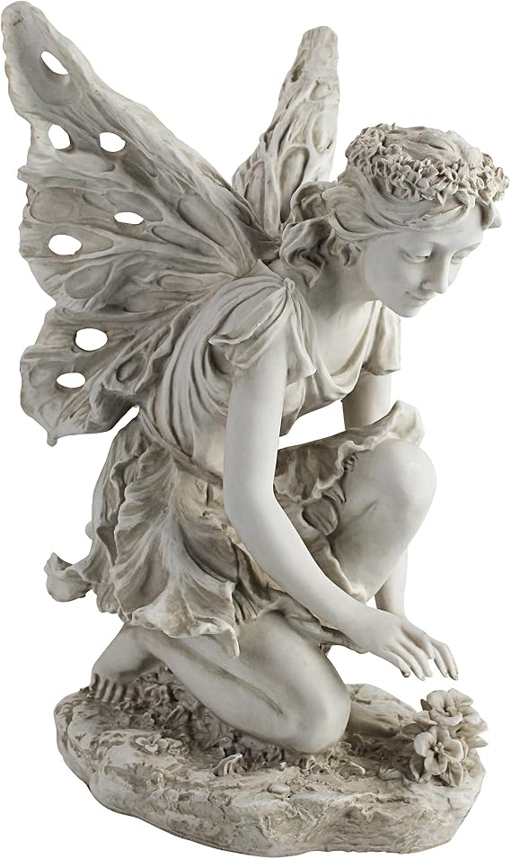 Design Toscano Fiona the Flower Fairy Garden Statue, 43 cm, Polyresin