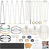 Csyidio 105 PCS Laser Engraving Materials, Jewelry Making Engraving Accessories for All Laser Engravers with Instructions, 45 PCS Stainless Steel Necklace, Pendant, Bracelet, Ring for Laser Crafting