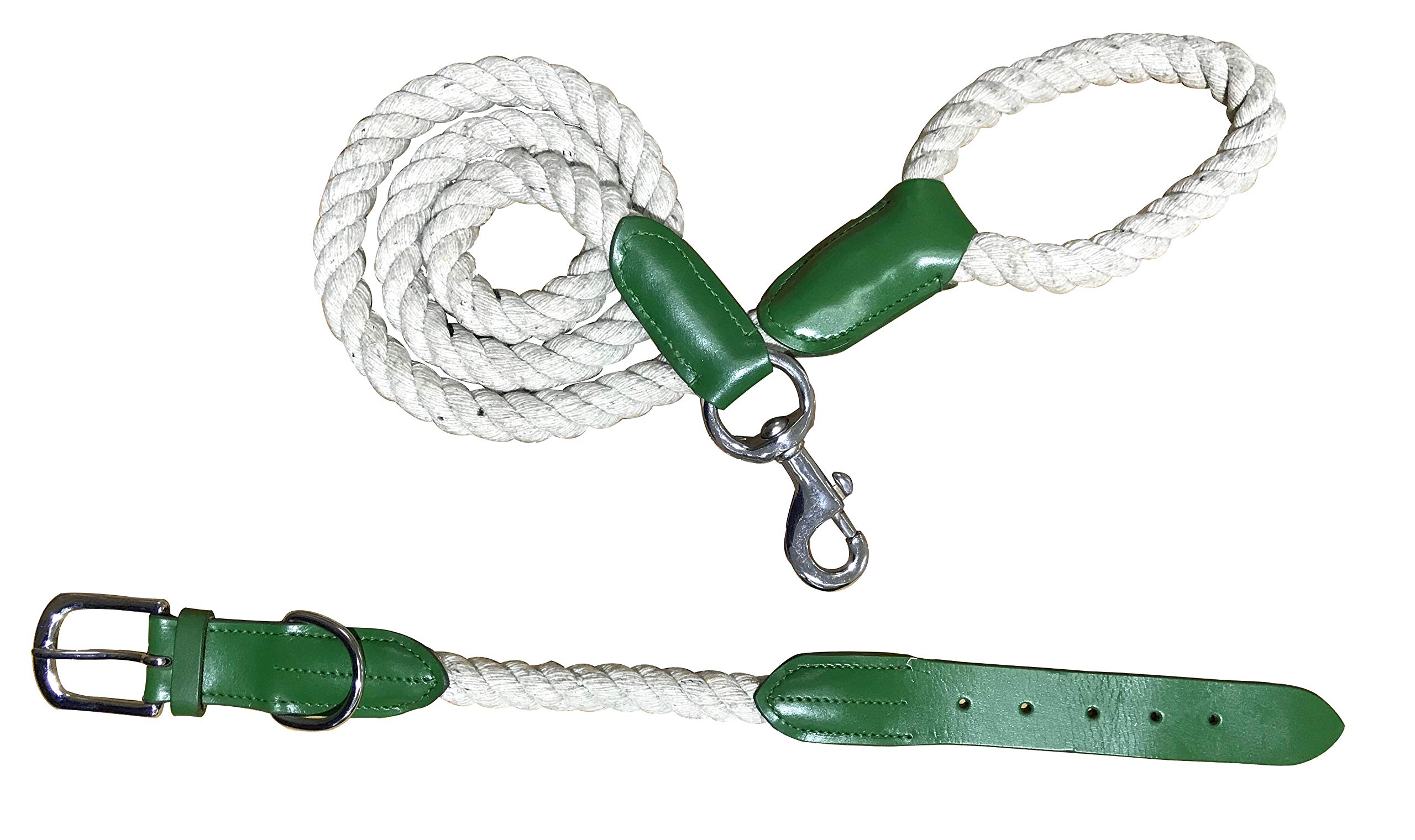 BRADLEY CROMPTON Genuine Leather Matching Pair Dog Collar and Lead Set M