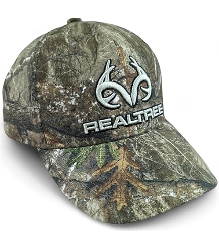 Realtree Men's Camo Hat with 3D Embroidered Antler Logo Hats