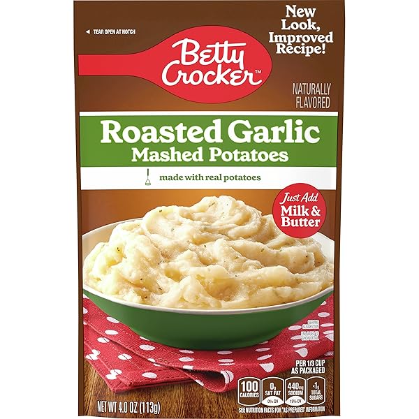 BETTY CROCKER ROASTED GARLIC MASHED POTATOES, 4 OZ.