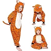 Wizland Kids Animal Onesie Cheetah Costume Cow Monkey Onesie Black Cat Bear Dalmations Elephant Lion Donkey Suit for Kids