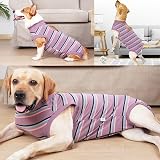 Jodsen Recovery Suit for Dog Purple Stripes XL Elastic Anti-Lick Pajamas view 6