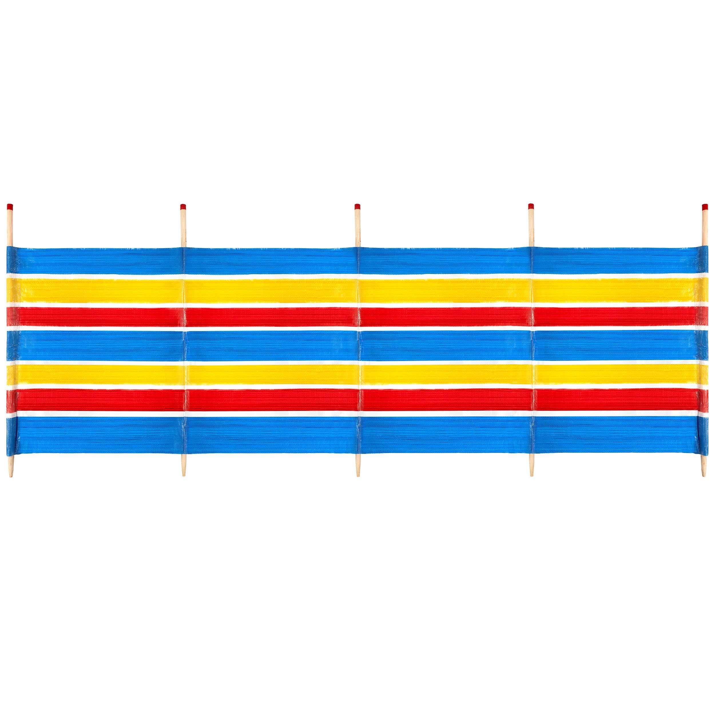 Beach & Camping Windbreak, 5 Pole Sun & Wind Shelter, 120 x 287 cm Outdoor Privacy Screen