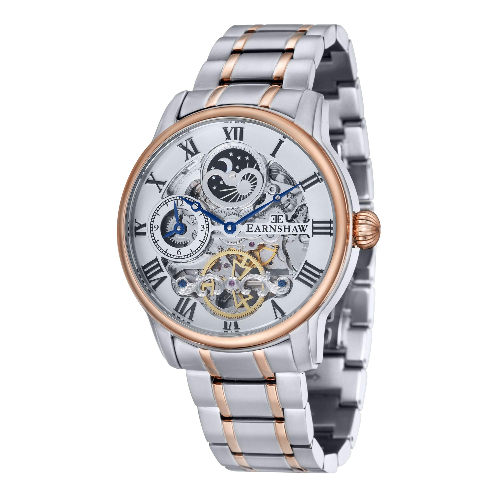 Thomas Earnshaw Longitude Mens Automatic Skeleton 44mm Watch with Two-Tone Stainless Steel Bracelet ES-8006-33