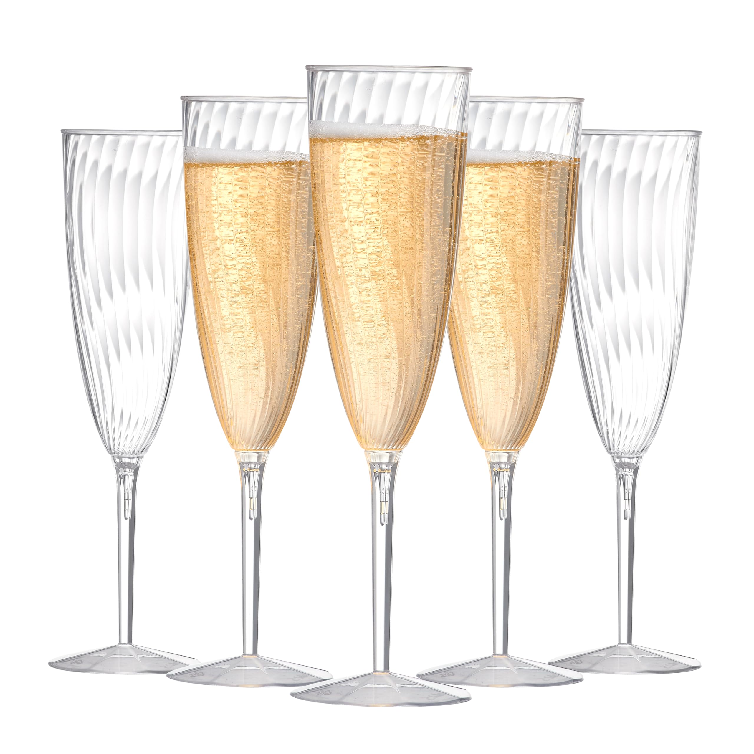 Photo 1 of 24Pcs Plastic Champagne Flutes,6 Oz Clear Champagne Glasses,Disposable Wine Glasses for Party Wedding Banquet Family Holiday Picnic Cocktail Mimosa Bars Engagements Thanksgiving Christmas Toasting