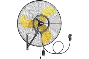 CCGIRU 9600 CFM 30" Outdoor Wall Mount Misting Fans, High Velocity 3-Speed Waterproof Professional Oscillating Wall Fan, Heavy Duty Industrial Fan for Commercial, Garage, Warehouse, UL Listed