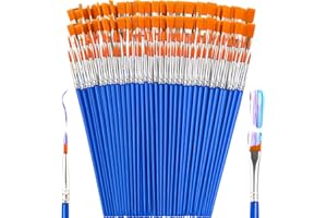 ZRLEI Small Paint Brushes Bulk, 160 Pcs Flat Tip Round Acrylic Paint Brushes for Kids Classroom Acrylic Watercolor Canvas Face Painting Touch Up