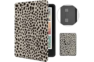 MOROCK Case for All-New 7" Kindle Paperwhite and Colorsoft Paperwhite Signature Edition(12th Generation-2024 Released),Premium PU Leather Cover with Hand Strap, Auto Wake/Sleep, Khaki Leopard Print