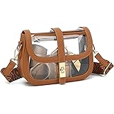 LOXOMU Clear Bag for Stadium Events, Cute Clear Crossbody Bag Stadium Approved, Small Clear Concert Purse for Women