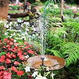 AISITIN 2.5W Solar Fountain Pump Kit with 6 Nozzles Clear Hose Pond Bird Bath view 2