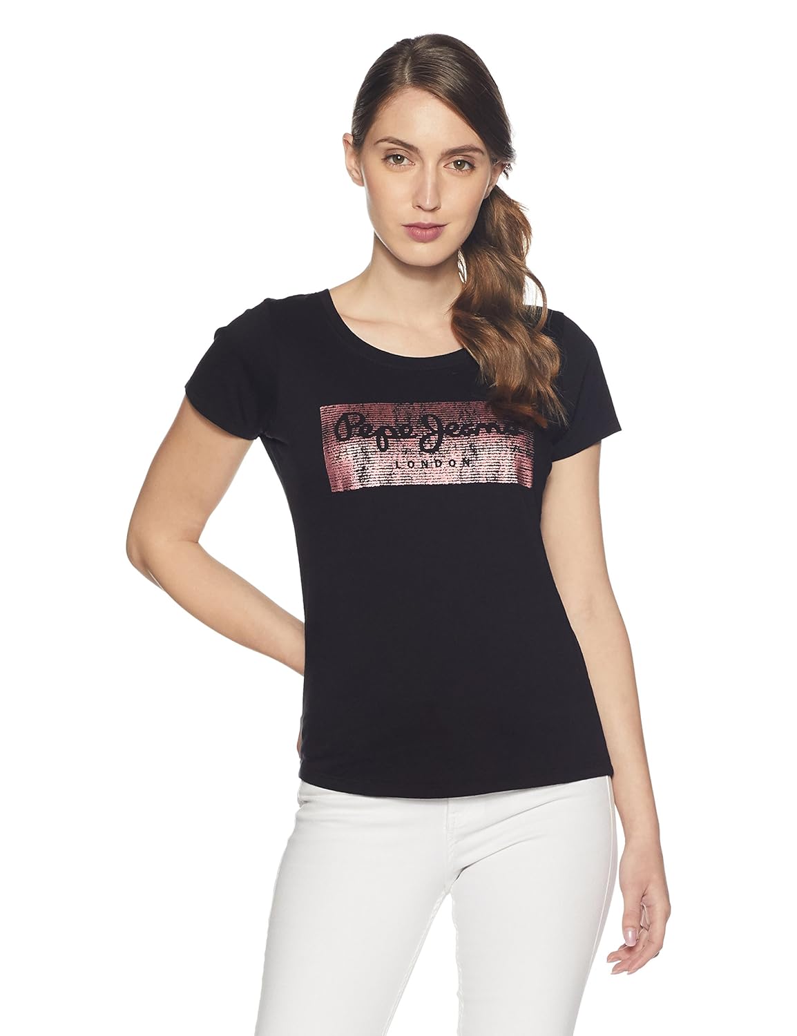 pepe jeans women's solid t-shirt