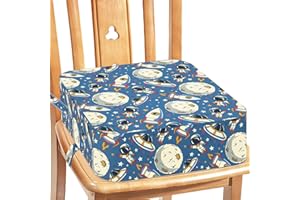 CAVWVTYU Booster Seat for Kitchen Chair - Toddler Non-Slip Portable Height Increasing Strong Support Seat Cushion Comfortable Detachable Easy to Clean Washable Booster Seat for Dining Table