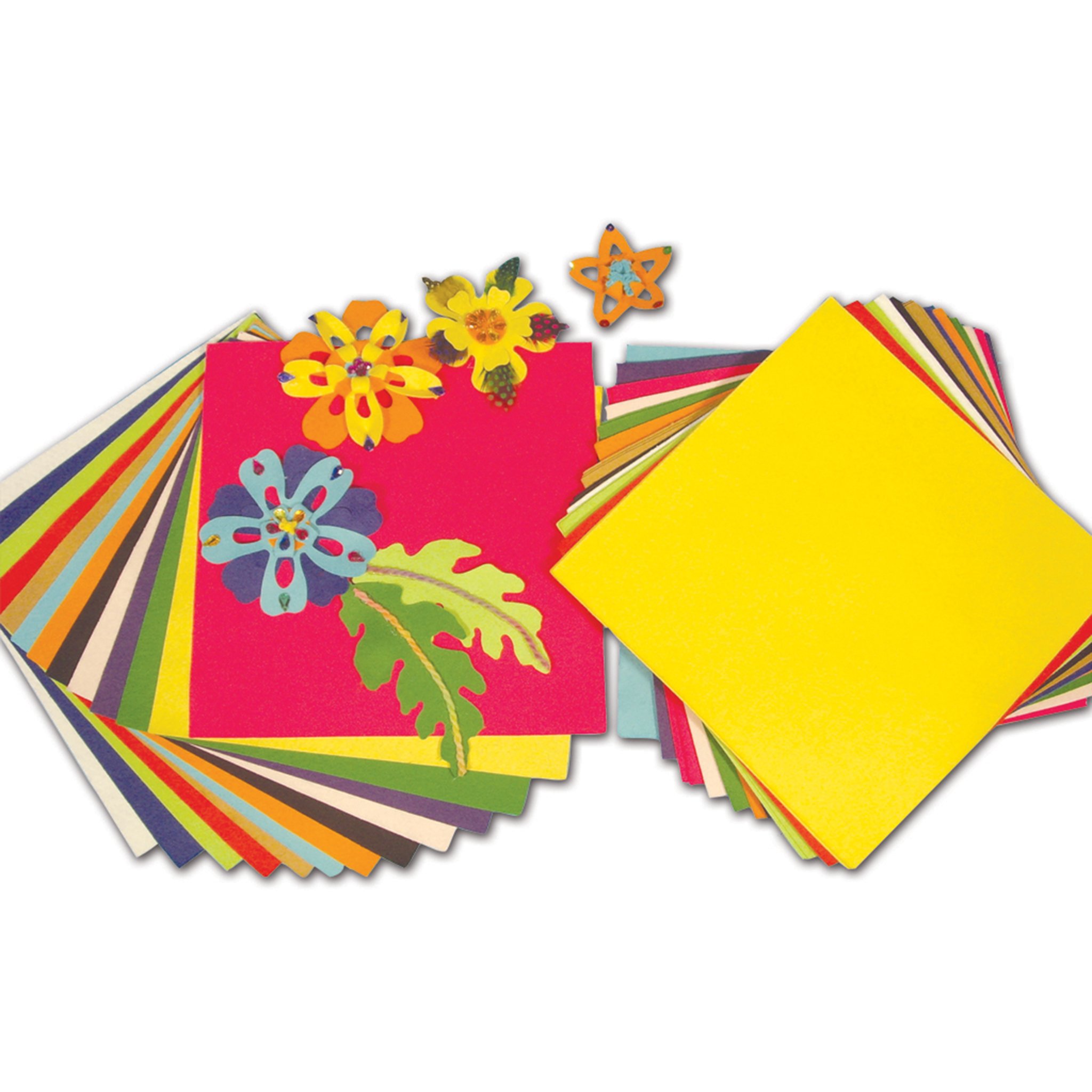 Springboard Large Coloured Felt Squares for Crafting - Craft Felt Fabric for Sewing - Arts and Crafts for Kids, Boys and Girls - Synthetic Wool Felt Sheets - 50-Pack - 30 x 30 cm - Assorted Colours