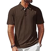 PJ PAUL JONES Mens Polo Shirts Short Sleeve Casual Textured Knit Polo Shirt for Men Golf Collared