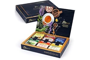 DINAS CONFECTIONERY Exquisite Bigelow Tea Sampler Gift Box, Assorted Variety of Premium Teas from Popular Brands, Perfect Present Set for Tea Lovers, Ideal for Mother's Day Appreciation, Includes Green Tea, Herbal Tea