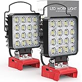 MtiolHig 2PCS Cordless LED Work Light Compatible with Milwaukee 18v Battery,112W 11200 Lumens Battery Powered LED Flood Light Only, with USB & Type-C Charging for Emergency, Workshop, Outdoor