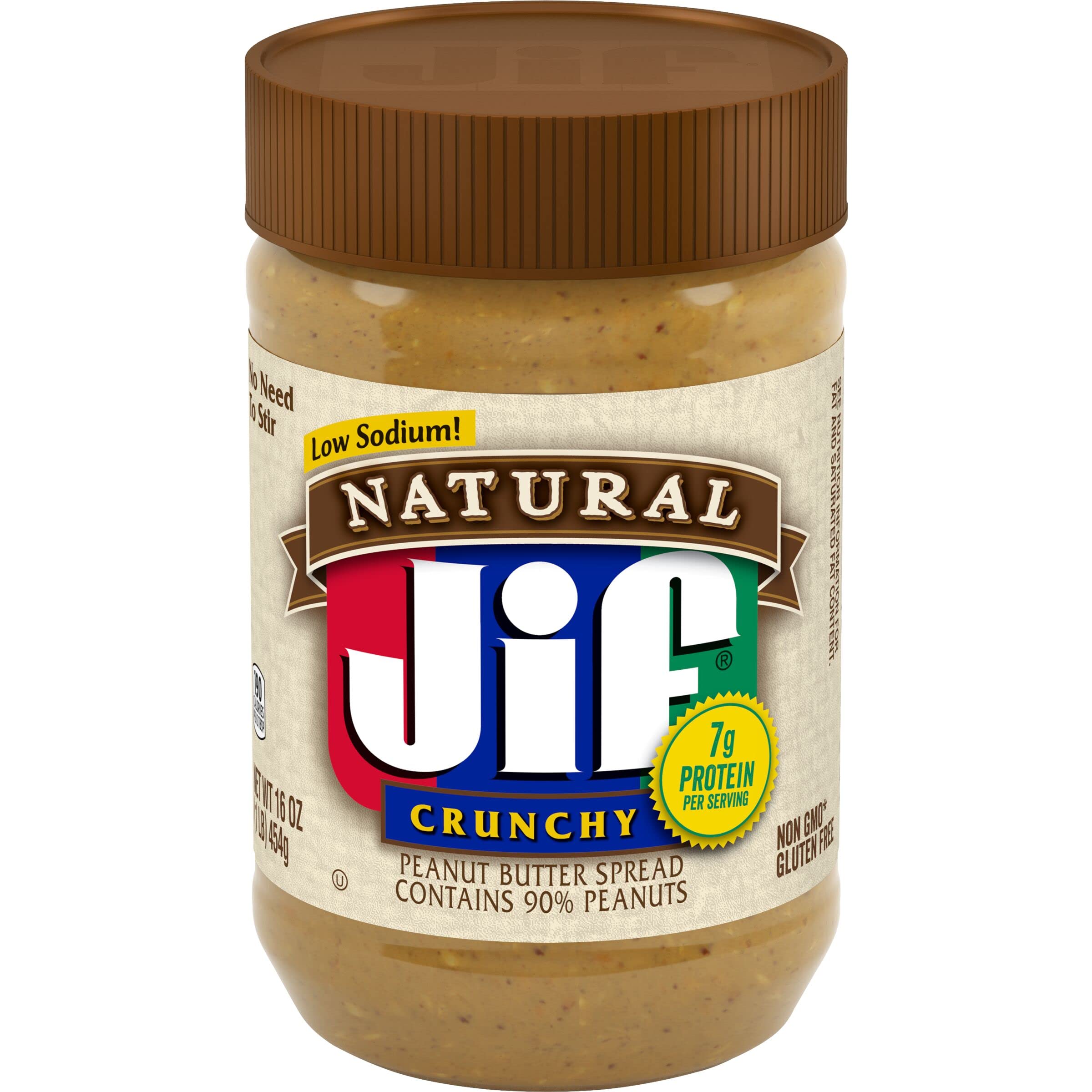 Jif Natural Crunchy Peanut Butter Spread, 16 Ounces