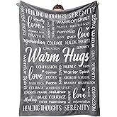 Afterprints Warm Hugs Healing Blanket - Get Well Soon Gifts for Women Men, Cancer Care, Chemo, After Surgery, Thinking of You Gifts, Soft Throw Blanket 50"x60"