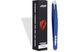ARSH SPORTS Professional Tweezers For Women Facial Hair - Eyebrow Plucker Tweezers For Men, 4Pcs Tweezer Set For Women's Grooming, Face Hair Removal Tweezers For Women, Precision Ingrown (Navy-Blue 1PC)