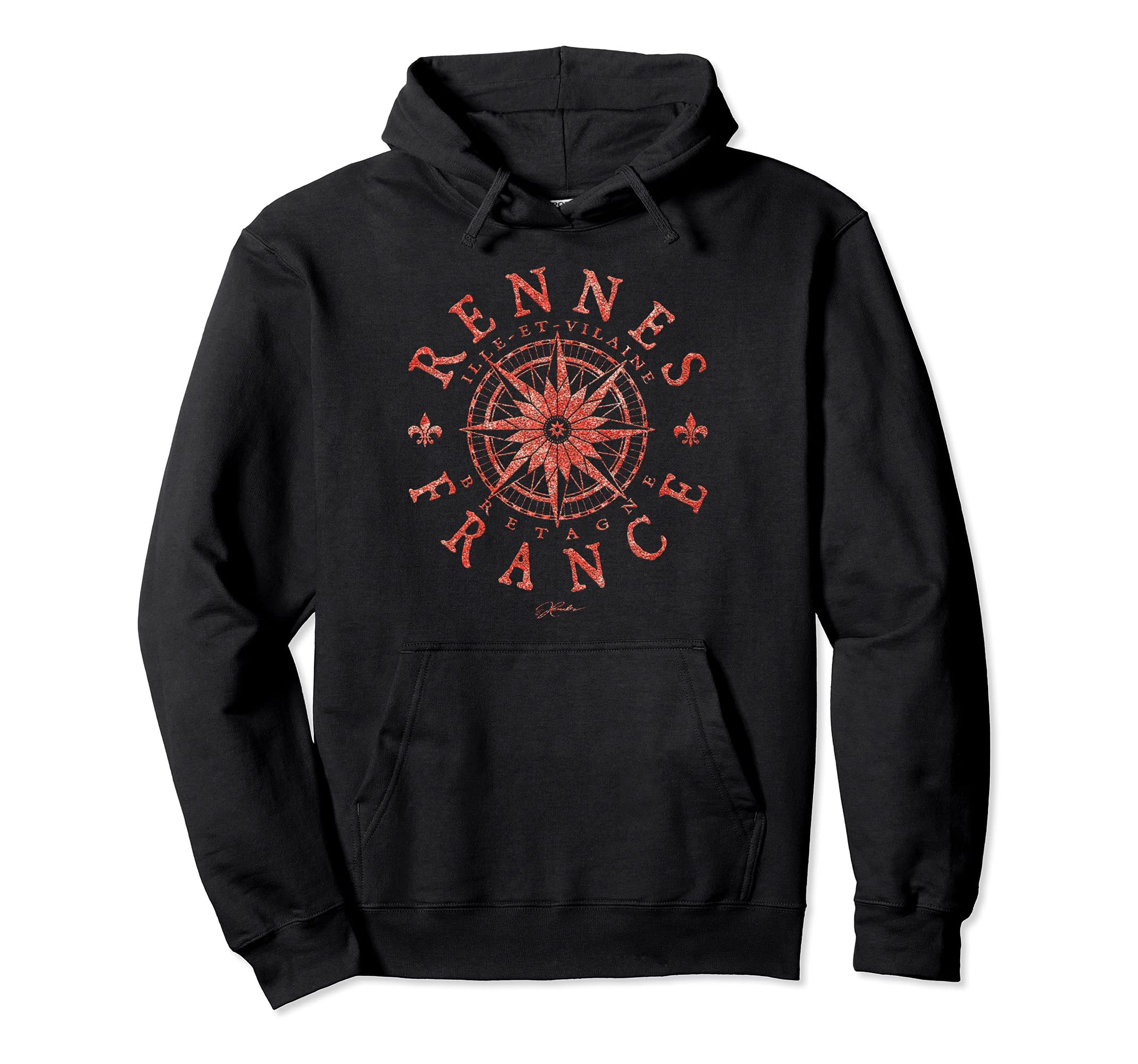JCombs: Rennes, Brittany, France, Compass Rose Pullover Hoodie