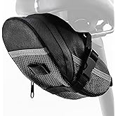 RidingRush Bike Bag Under Seat – Waterproof Bicycle Saddle Bag with Reflective Strip, Compact Under Seat Bike Pouch for Road & Mountain Bikes