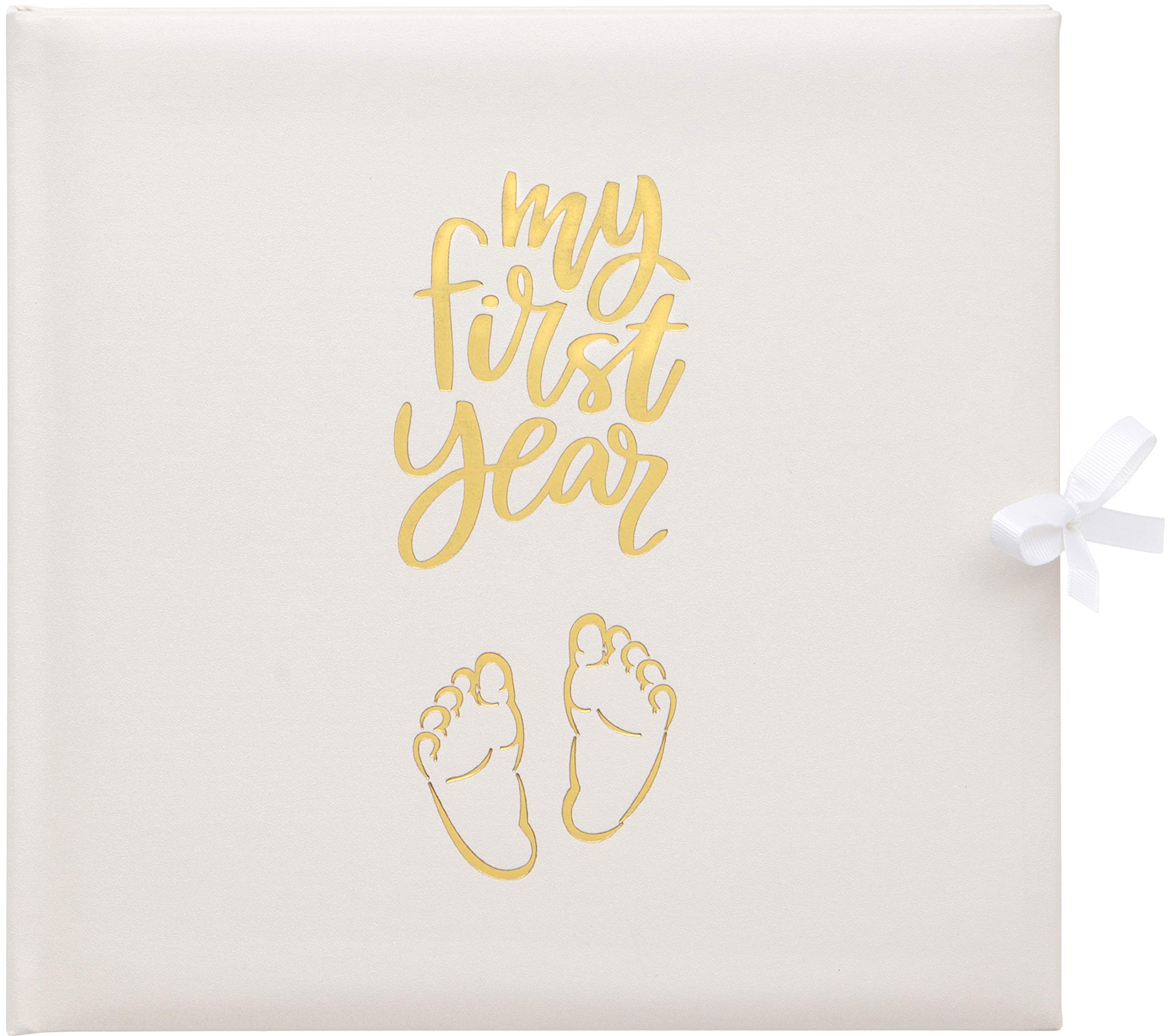 Baby's My First Year Record Log Book to Commemorate Birth Through Their First Year on Earth - White