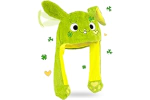 KOBATARO Ears Hat Cute Kawaii Hats with Moving Ears Flaps Plush Hat Christmas Gifts for Adults Teens Kids