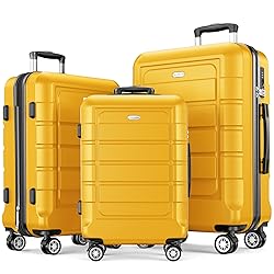 SHOWKOO Luggage Sets Expandable PC+ABS Durable