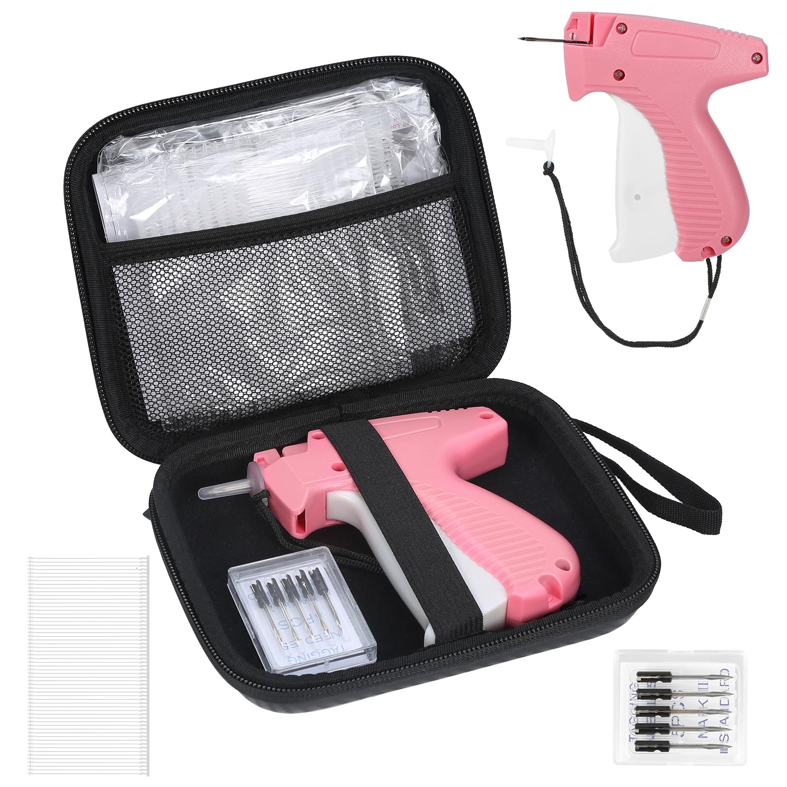 Photo 1 of Tagging  For Clothing, Tag Attacher Gun Kit with 6 Needles, 1008pcs 2" Barbs Fasteners & 1 Hard Carrying Storage Case for Clothes Labeler ? Pink)