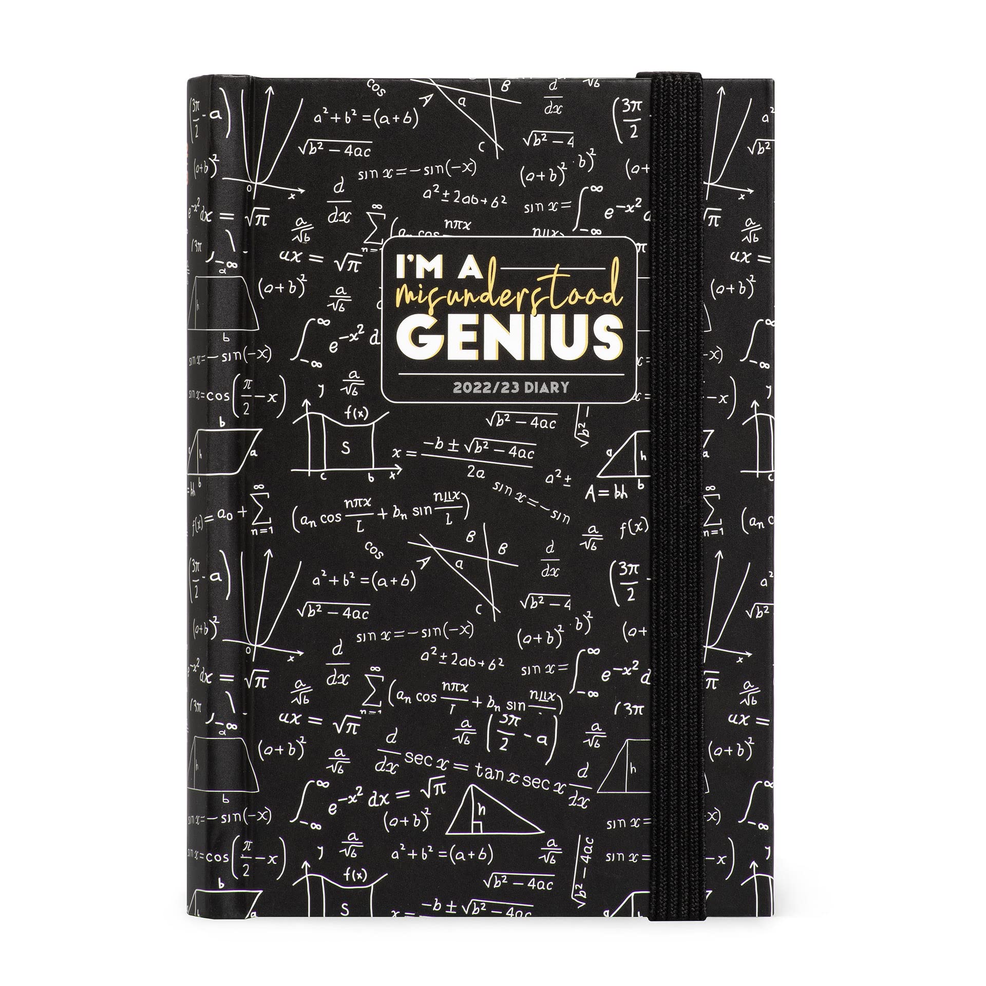 Legami AG2316027 16 Month Daily Diary Small 2022/2023 9.5 x 13.5 cm Genius Theme FSC Certified Paper September 2022 to December 2023 White Paper 80 g/m² with Removable Address Book