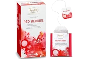Ronnefeldt Teavelope Red Berries – Hibiscus Rosehip Fruit Tea with Raspberry & Strawberry Flavor – 25 Berry Herbal Tea Bags – Caffeine Free & Individually Wrapped