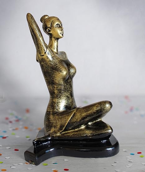 TIED RIBBONS Yoga Lady Showpiece Outdoor Garden Figurines Showpiece Statue Collectibles Items for Drawing Room Living Room Bed Room Interior Outdoor Garden Accessories