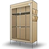 Armadio In Tessuto Navaris 6 Scomparti - Guardaroba Portatile Con Asta Appendiabiti, 88x170x45 Cm - Foto 6