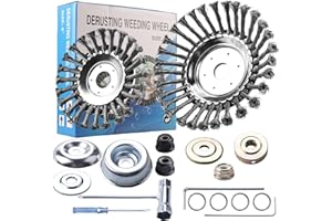 Gashwer 6+8 Inch Steel Wire Rotary Brush Cutter Trimmer Head Sets Weeds Blade Cutter with Universal Adapter Kit Compatible with String Trimmers, Moss Grass Rust Removal, Gardening Lawnmower