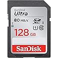 SanDisk Ultra 128GB SDXC UHS-I Memory Card up to 80MB/s (SDSDUNC-128G-GN6IN), Black