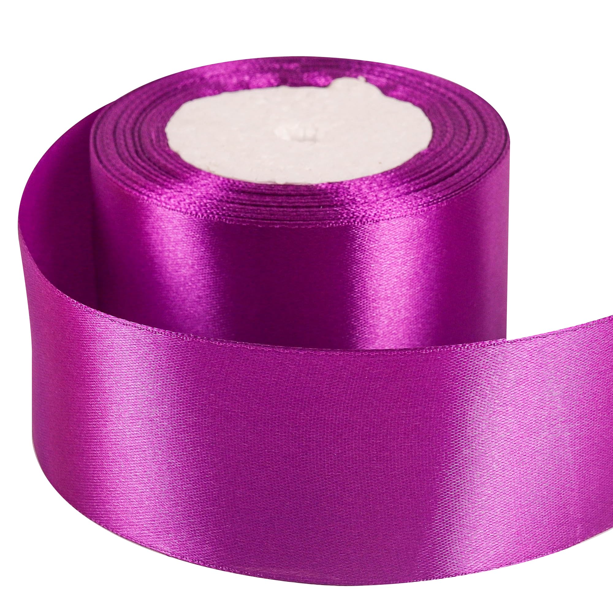 50mm Dark Purple Ribbon for Gift Wrapping 22M,Dark Purple Satin Ribbons Fabric 50mm Thick for Crafting Hair Bow Christmas Polyester Ribbon Cake Wedding Party Balloon Car Ribbons Decoration