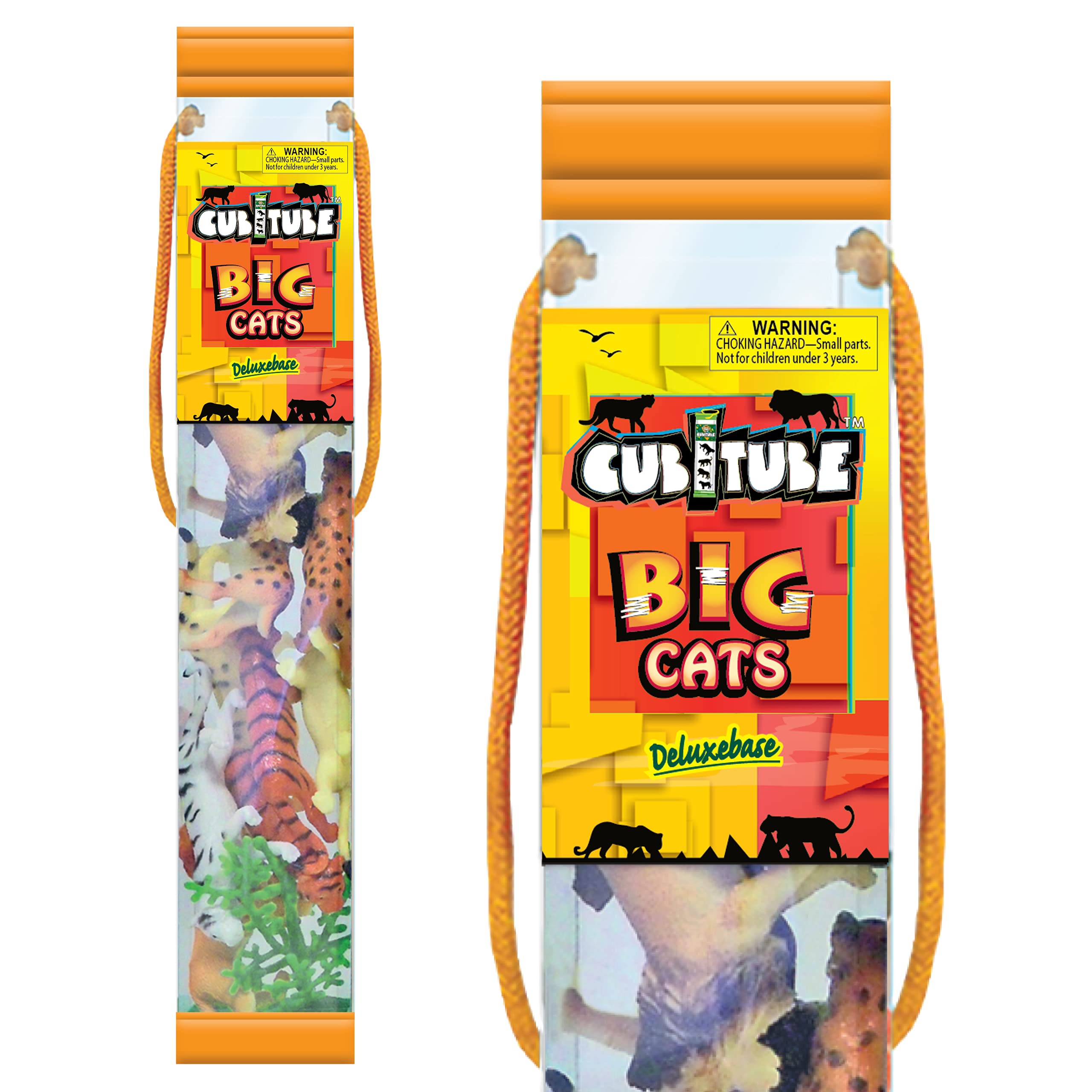 Cubitube - Big Cats from Deluxebase. 7-Piece Safari Life Toys Set, Mini Wild Creatures Figurines with Travel Tube for Small World Learning, Educational Animal Toy Playset for Kids, Ages 3+. — image 1