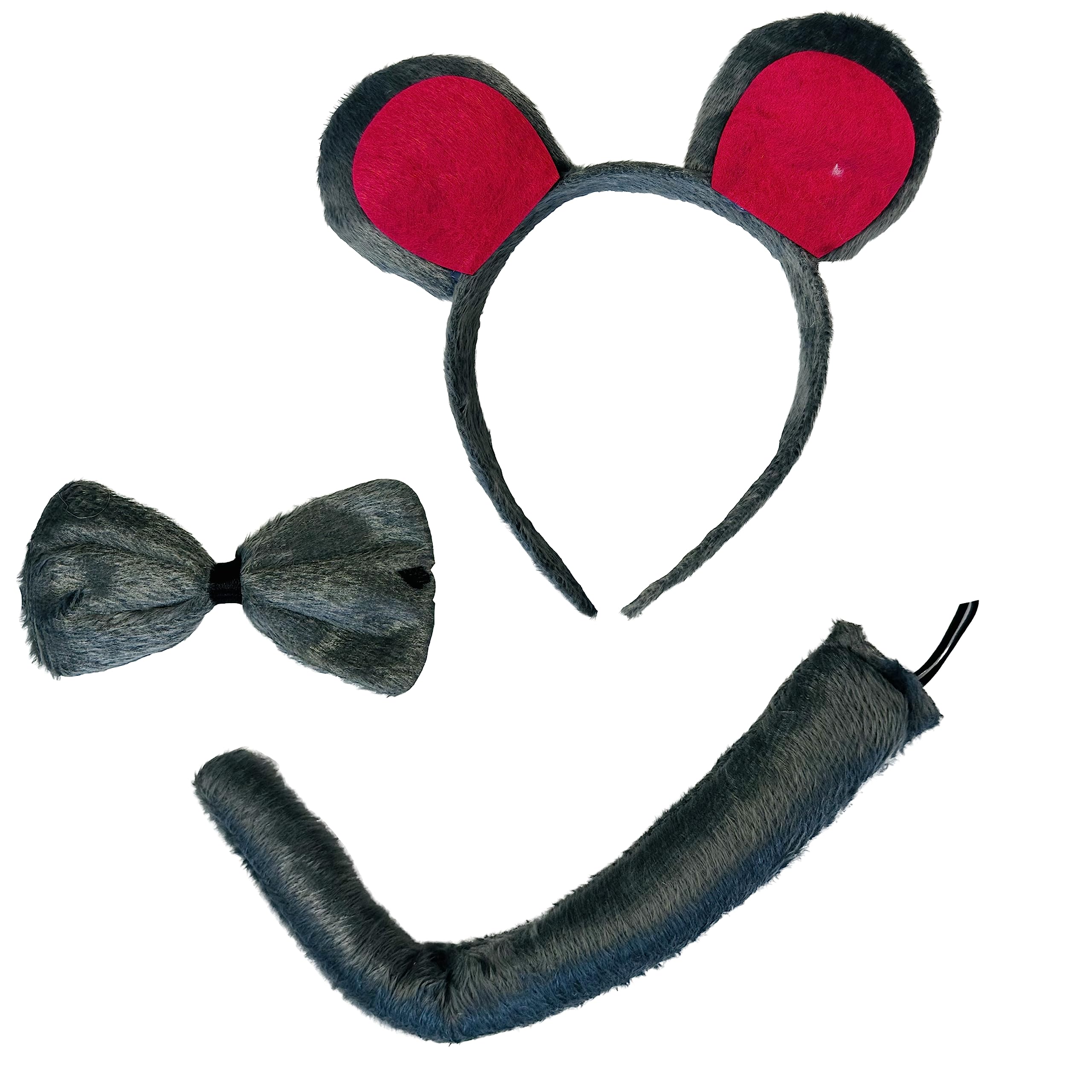 Lizzy ANIMAL EARS BOW TAIL SET Costume Accessory Fancy Dress Party Kids Adults Headband (Mouse Ear Set)