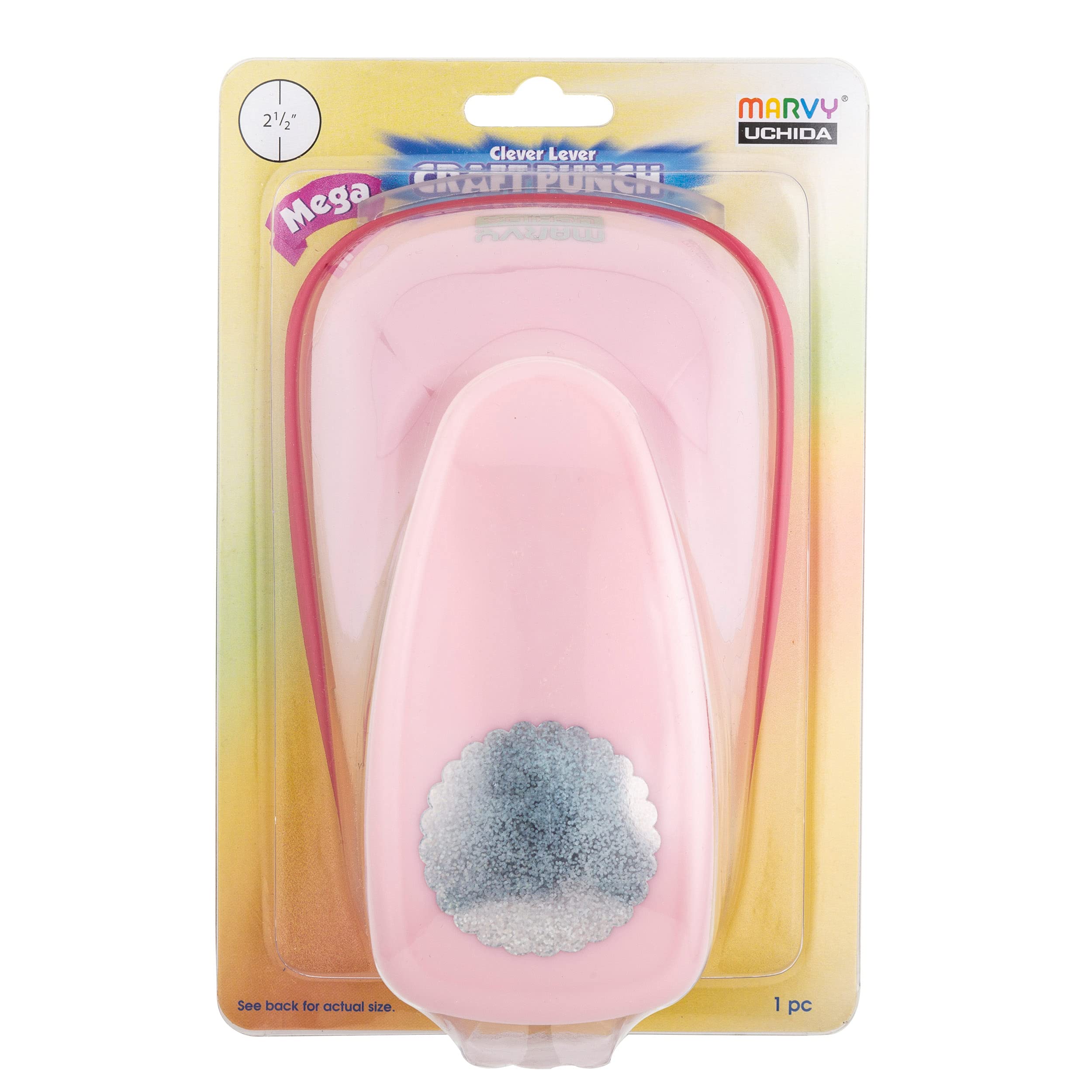 Uchida Clever Lever Mega Scalloped Circle Craft Punch, Multi-Colour