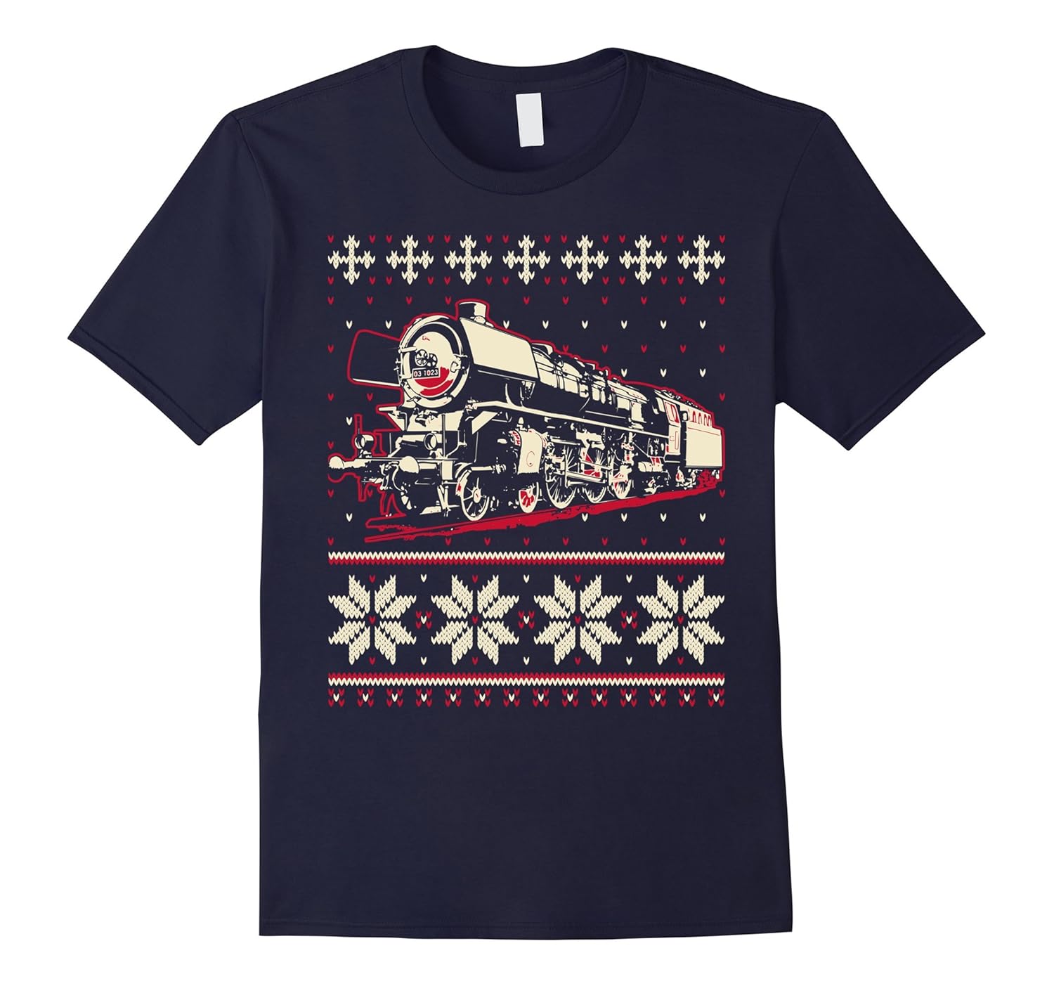 Steam Engine Train shirt Ugly Christmas Sweater Party-ANZ