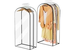 RAMOTA Garment Bags for Hanging Clothes 40” Long, Ultra Clear Suit Bags for Closet Storage, Moving Organization, Travel Covers with 10" Gussets for Coat, Dress, Shirt and Sweater - 2 PCS