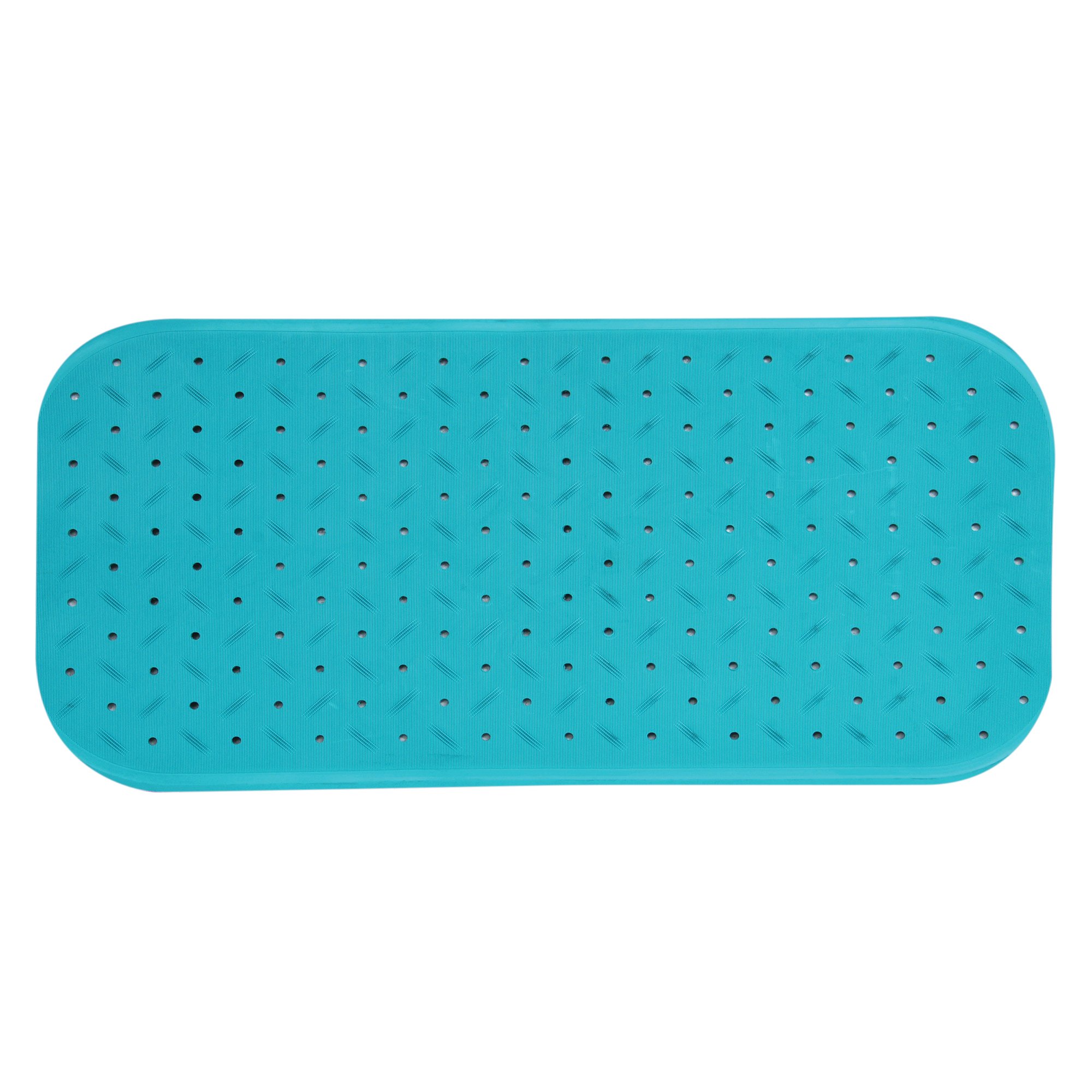 MSV Premium Rubber Bath Mat Shower Mat 36 x 97 cm Light Blue