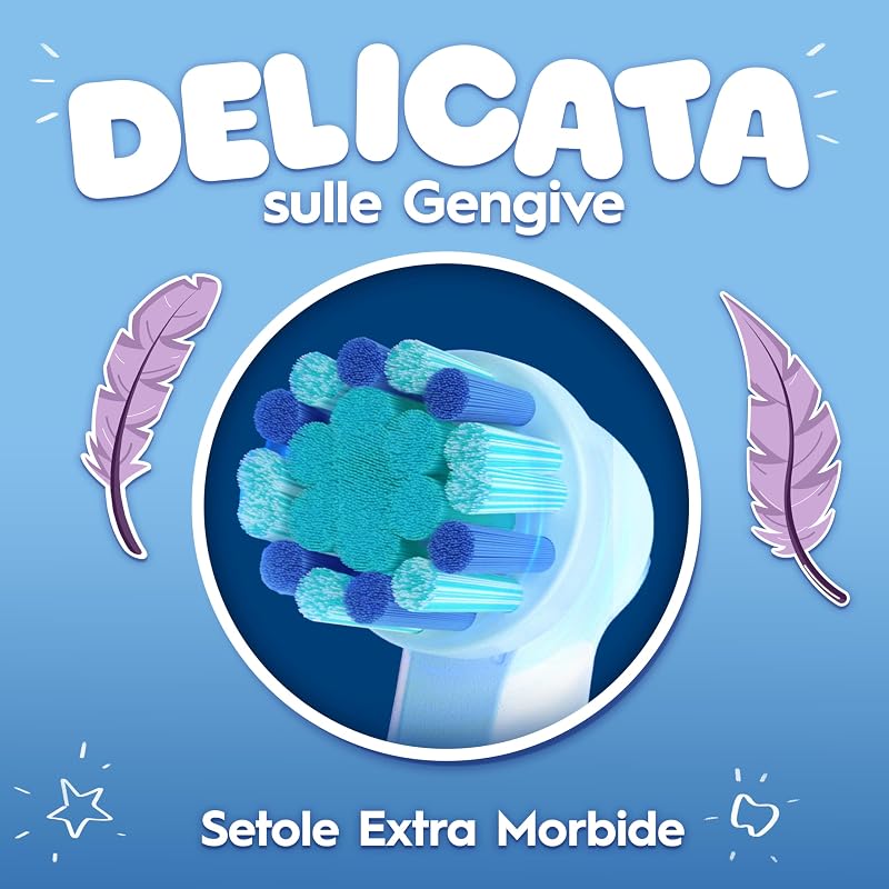 Testine di Ricambio Kids 3+, Bianche, con Disney Frozen, 4 Ricambi