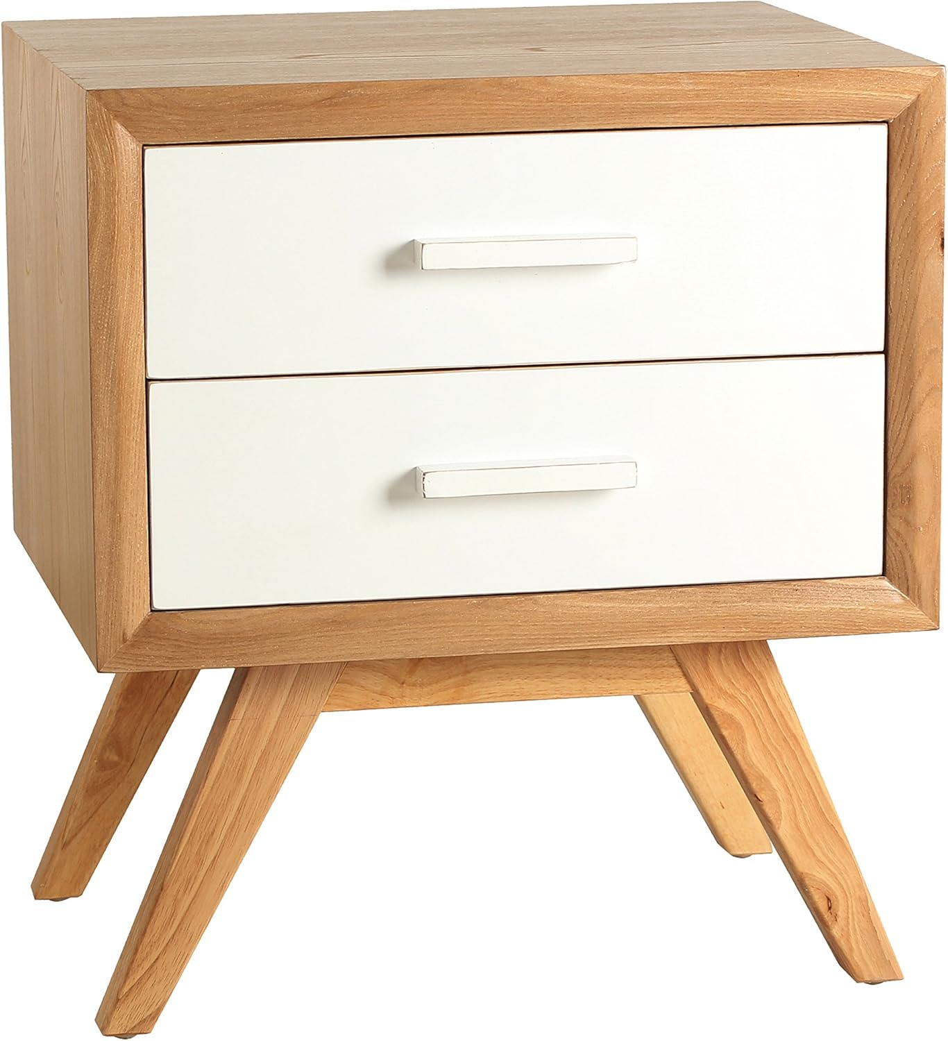 Amazon Com Porthos Home Antique Revival Braxton Mid Century Side Table White Furniture Decor