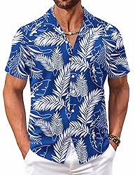 COOFANDY Men's Tropical Shirts Short Sleeve