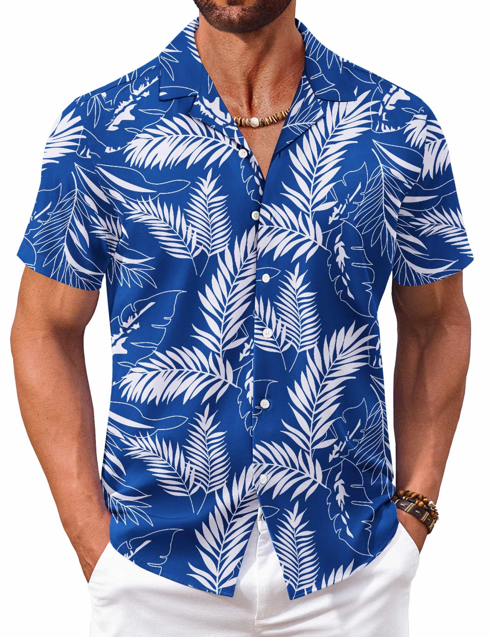 COOFANDY Men's Tropical Shirts Short Sleeve