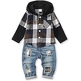 NZRVAWS Toddler Baby Boy Clothes Infant Outfit Boys Hoodie Sweatsuit Ripped Jean Fall Winter Little Boy Clothing 6M-7T