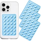 Anteel Silicone Suction Phone Case Mount 3 Pack, Silicon Adhesive Suction Cup Phone Mount, Non Slip Sticky Phone Grip for Cellphone, Strong Grip Holder for Selfies and Videos (Baby Blue)